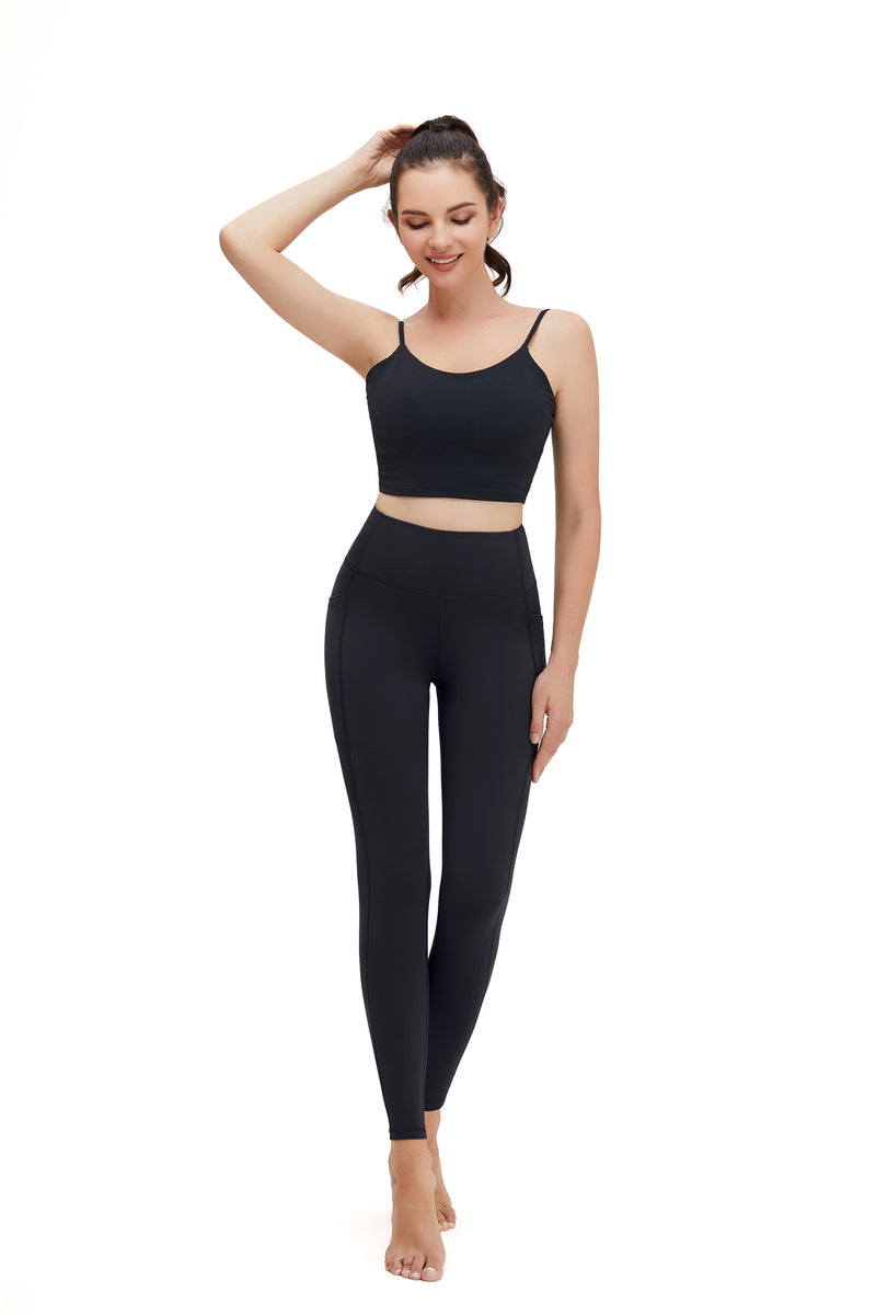  Womens Yoga Leggings Workout Tights Pants 25 High Waisted No  Front Seam Tummy Control Cream Feeling 7/8 Length Large