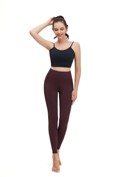 MeloMin Workout Leggings for Women, 25" High Waisted Yoga Pants with Side Pockets