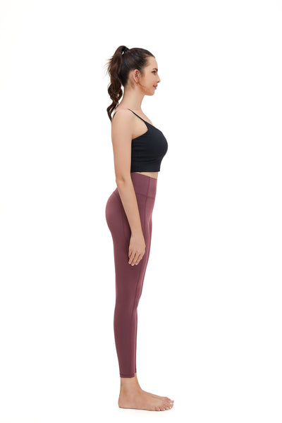 MeloMin Workout Leggings for Women, 25" High Waisted Yoga Pants with Side Pockets