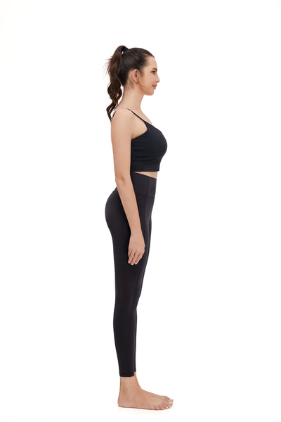 MeloMin Workout Leggings for Women, 25" High Waisted Yoga Pants with Side Pockets