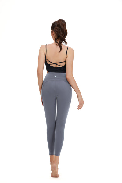 MeloMin Workout Leggings for Women, 25" High Waisted Yoga Pants with Side Pockets