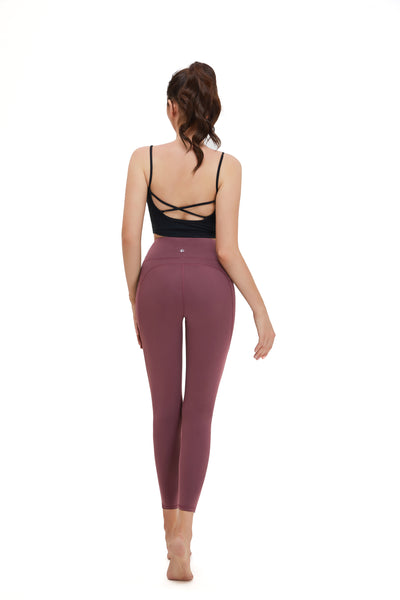 MeloMin Workout Leggings for Women, 25" High Waisted Yoga Pants with Side Pockets