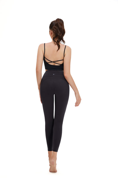 MeloMin Workout Leggings for Women, 25" High Waisted Yoga Pants with Side Pockets