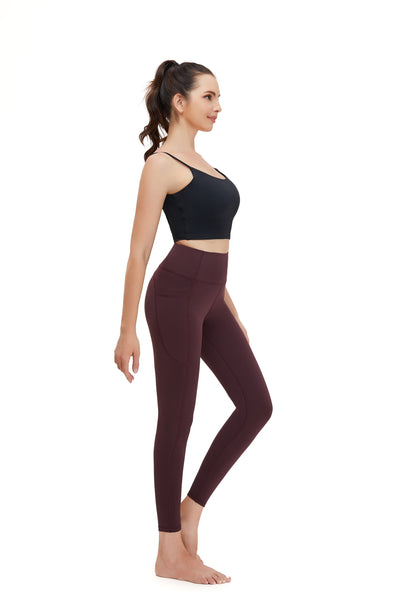 MeloMin Workout Leggings for Women, 25" High Waisted Yoga Pants with Side Pockets