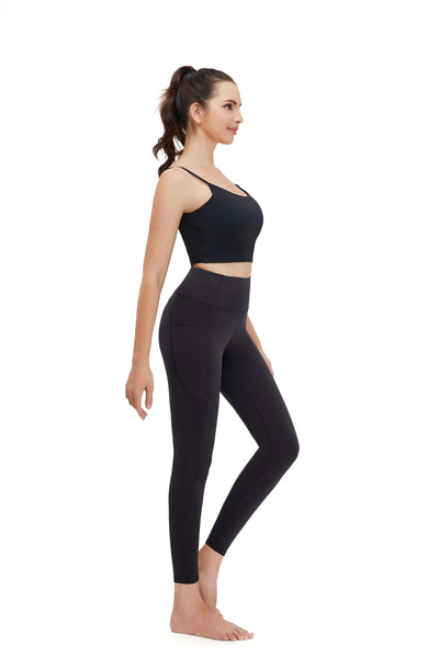 MeloMin Workout Leggings for Women, 25" High Waisted Yoga Pants with Side Pockets