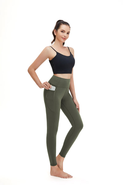 MeloMin Workout Leggings for Women, 25" High Waisted Yoga Pants with Side Pockets