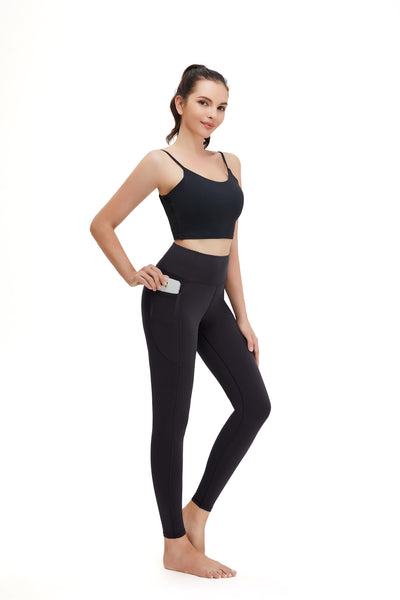 MeloMin Workout Leggings for Women, 25" High Waisted Yoga Pants with Side Pockets